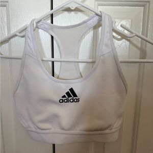 Adidas White Racerback Sports Bra